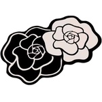 Foutastic Черно-бял килим за баня 60x100 cm Bungari Rose - Foutastic (359CHL5413)