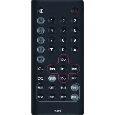 съвместим Edifier rc60b, rc30f, c2xb, c6xd - заместител дистанционно управление (rc60b, rc30f, c2xb, c6xd)