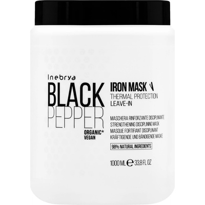Inebrya Black Pepper Iron Mask disciplinujúca posilňujúca maska na vlasy 1000 ml