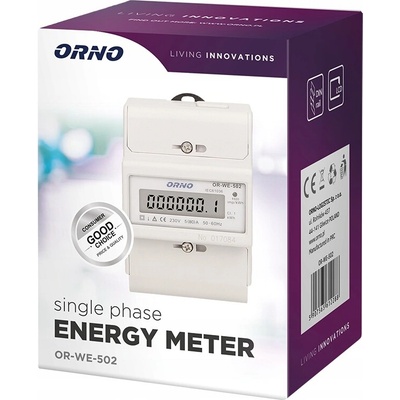 Jednofázový elektroměr Orno 80A IP20 5 modulů