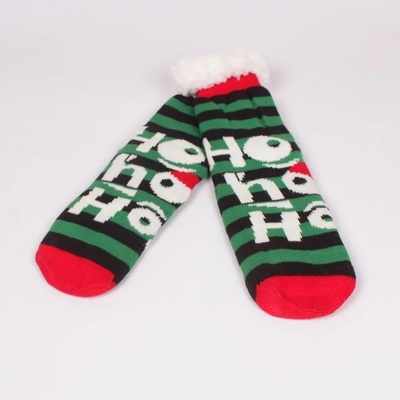 Мъжки коледни чорапи на райе в зелено и черно