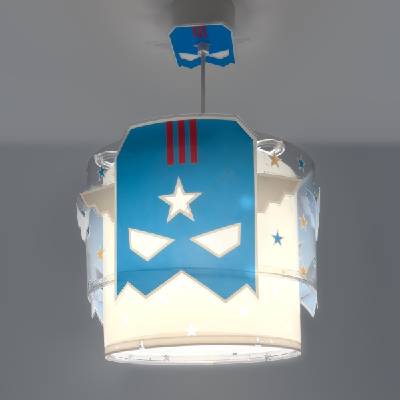 61812 - Детски полилей СИН HERO 1xE27/15W/230V (PI603)