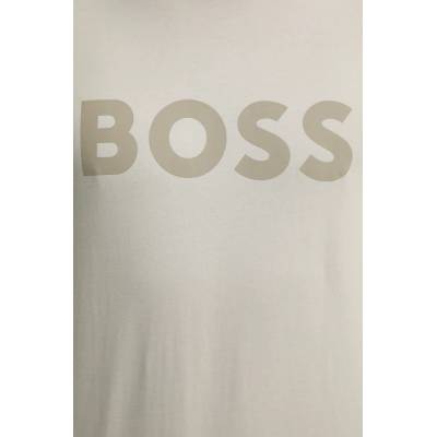 BOSS Orange Памучна тениска BOSS Orange BOSS ORANGE в бежово с принт 50481923 (50481923)