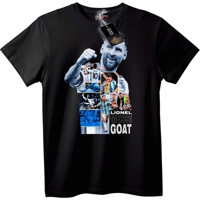 NOONEBRAND Тениска Lionel Messi GOAT - 2XL, Black