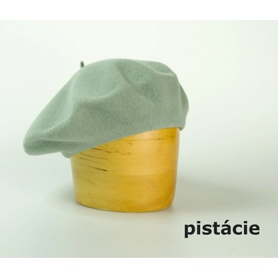 Vlněný baret jednobarevný 11 5´ pistácie