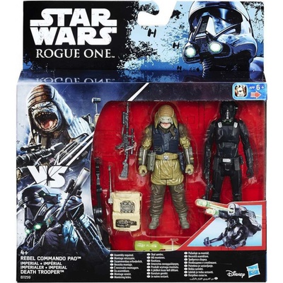 Hasbro Star Wars s1 3.75 deluxe 2-packs Rebel Commando Pao a Death Trooper