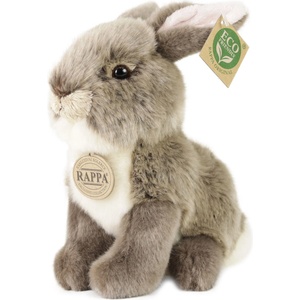 Rappa Плюшена играчка Rappa Еко приятели - Сиво Зайче, седящо, 18 cm (221376) - baby