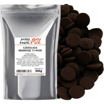Kol-pol Arabesqe Noir hořká čokoláda 72% pecičky 500 g