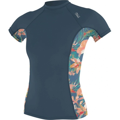 O'Neill Wms Side Print S/S Rash copen blue/painted tropics