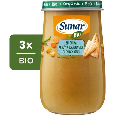 Sunar Bio Zelenina pražma kráľovská 8m+ 3 x 190 g
