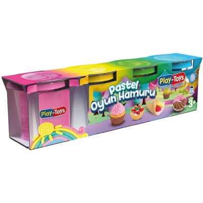 Play-Toys Комплект моделин Play-Toys - Пастелни цветове, 400 g (4773)