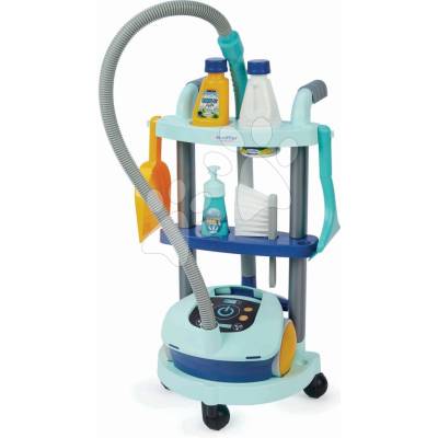 Écoiffier Úklidový vozík s 8 doplňky a vysavačem Vacuum Trolley Clean Home s 8 doplňky