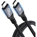 VCOM кабел Cable Thunderbolt 5 / USB4 - USB-C 80Gbps PD240W 0.3m Black - CU584M-0.3m (CU584M-0.3m) - cybertrade