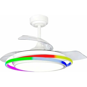 Cristalrecord Вентилатор за таван CristalRecord ANTILA MINI RGB WH RETRAC Бял