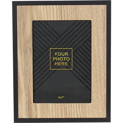 Splendid Рамка за снимка Davos, MDF, 21 х 26 cm, черна с дървени елементи