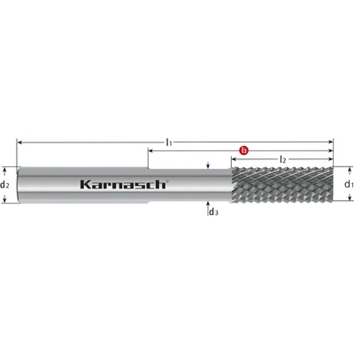 Karnasch 306593100095 | Tvrdokovová diamantom povlakovaná, hrubovacia stopková fréza zrazené ostrie 10,0x20-95x10 mm