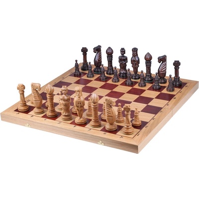 Drevený šachový set Dub - originál LUX