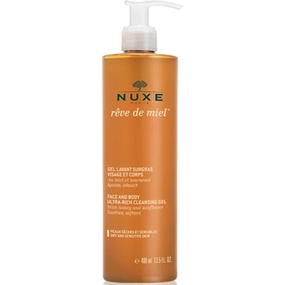 NUXE Reve de Miel Face And Body Ultra-Rich Cleansing Gel почистващ гел за суха и чувствителна кожа за жени 400 мл