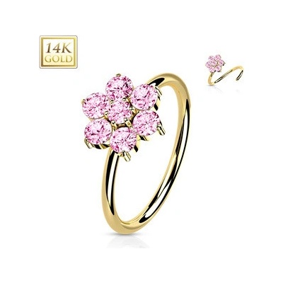 Šperky4U zlatý piercing do nosu kruh ZL01263-YG