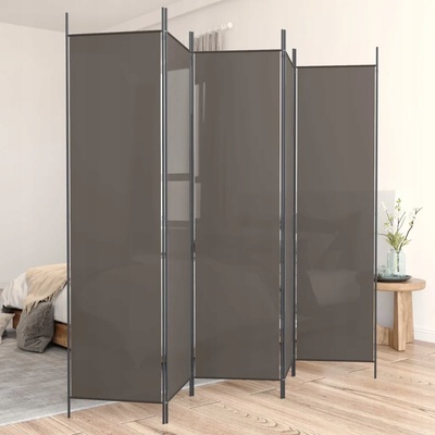 VidaXL Paraván 5-panelový antracitový 250 x 200 cm textil