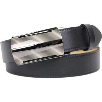 Penny Belts Pánský kožený opasek s plnou sponou automat 235-020-A10 černý