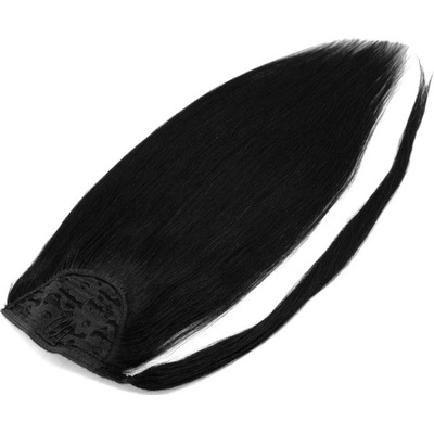 CLIP IN culík rovný ze 100% pravých vlasů 50cm - černý – Zboží Dáma