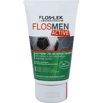 FlosLek Laboratorium FlosMen Active čistící gel pro citlivou a podrážděnou pleť (Paraben Free) 150 ml