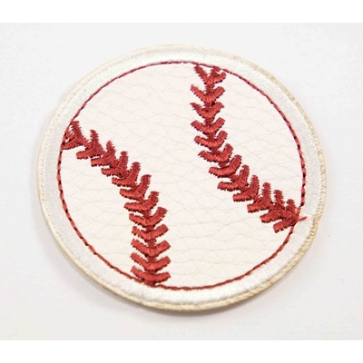 Nažehlovací záplata - kriketový míček - průměr 5,5 cm - bílá – Zbozi.Blesk.cz