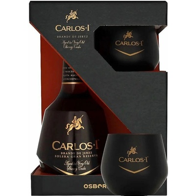 Carlos I Solera Gran Reserva 40% 0.7 l (dárkové balení s 1 sklenice)