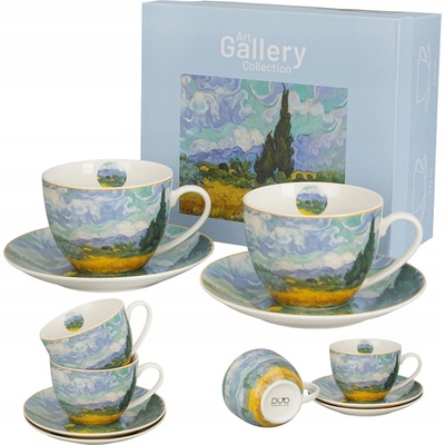 Duo Porcelánová šálka s podšálkou Van Gogh Wheat Field 2 x 270 ml