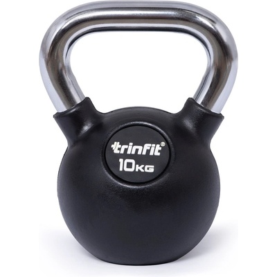 TRINFIT Kettlebell kov / guma s chrom madlem PREMIUM 10 kg