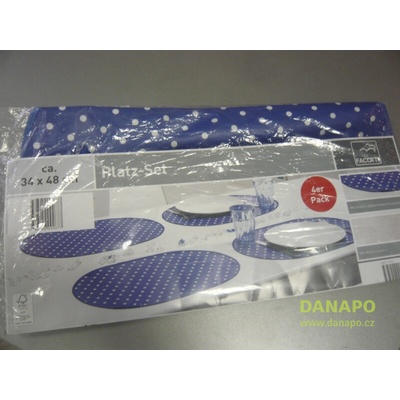 DANAPO Sada 4 ks prostírání 34x45cm modré tečky