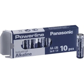 Panasonic Алкални батерии индустриални LR6 AA 1, 5V 10PK INDUSTRIAL Powerline PANASONIC (PAN-BA-LR6-10PK-IND)