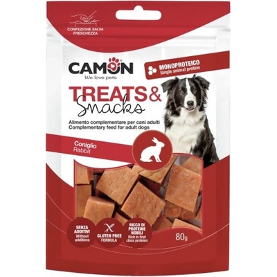 Camon Treats Snacks - лакомство за куче, меки хапки в формата на кубчета със заешко месо 80 гр, Италия - AE027