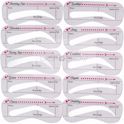 Lash Brow Eyebrow Stencil šablóny na obočie 10 ks