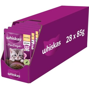 WHISKAS Junior Kuracie v želé 28 x 85 g