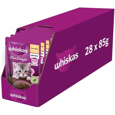 WHISKAS Junior Kuracie v želé 28 x 85 g
