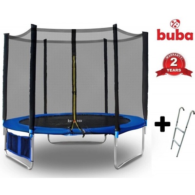 Детски батут Buba 6FT (183 см) с мрежа и стълба - безопасен батут за двор и градина