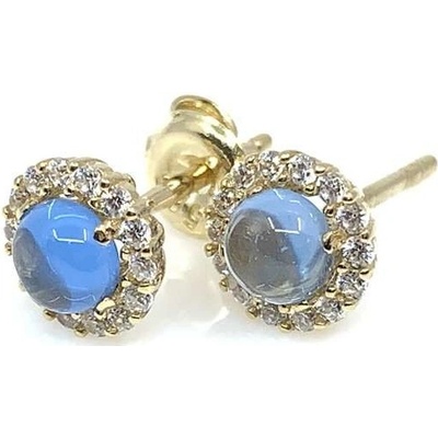 Jan Kos jewellery zlaté náušnice s modrým kamenem 59632395