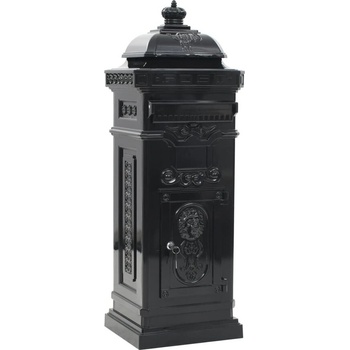 Алуминиева пощенска кутия стълб винтидж стил неръждаема черна