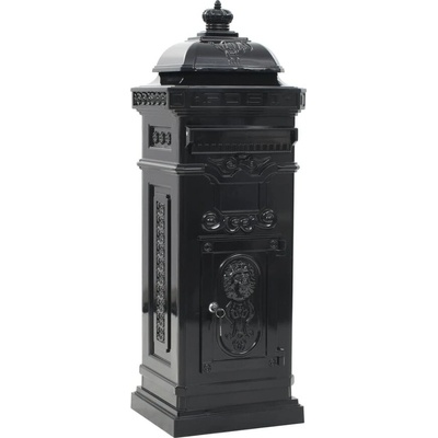 Алуминиева пощенска кутия стълб винтидж стил неръждаема черна