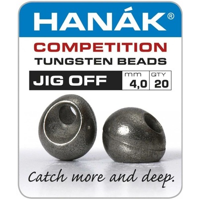 Hanák Competition Tungstenové kuličky JIG OFF Black Nickel 3,3 mm 20 ks