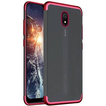 Image 1 of Xiaomi Силиконов прозрачен кейс New Electro за Xiaomi Redmi 8A, Червена гланцирана рамка, Прозрачен (6127)