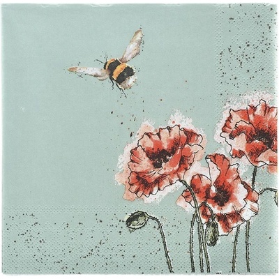 Wrendale Designs Papírové ubrousky Flight of the Bumblebee Čmelák 33x33cm