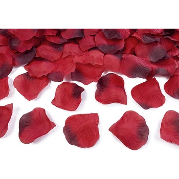 Okvětní lístky růží textilní tmavě červené bordó 5901157427137
