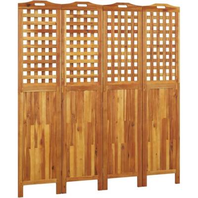 vidaXL 4 ks Paraván 162 x 2 x 180 cm Masivní dřevo Akácie