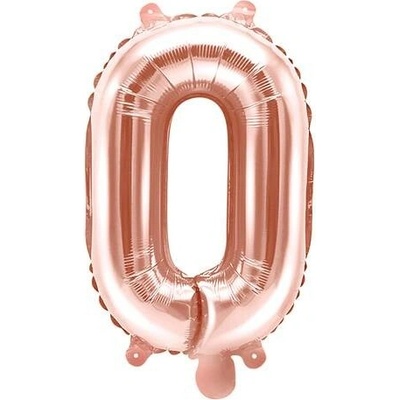 PartyDeco Fóliový balón písmeno O ružové zlato 35 cm