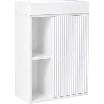 CERANO - Umývadlová skrinka pre WC Sofia - biela matná + umývadlo z liateho mramoru Sofia - biela matná - 50x70x25 CER-424404