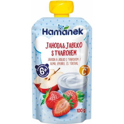 Hamánek kapsička Jahoda jablko s tvarohem 100 g – Zboží Dáma
