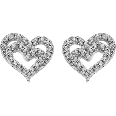 Hot Diamonds Srdiečkové strieborné náušnice s diamantom a topazy Shimmer DE874